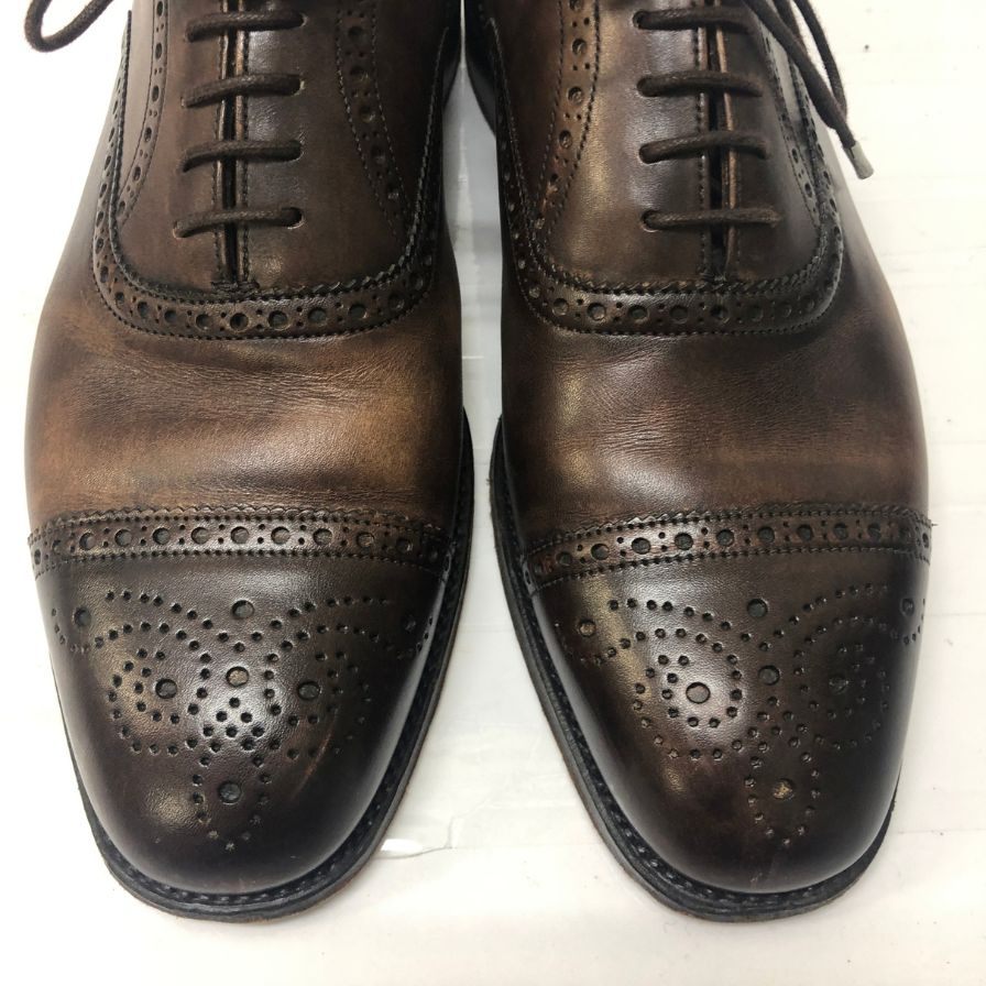 ジョセフチーニー セミブローグ ウィルフレッド カーフ ブラウン サイズUK7F JOSEPH CHEANEY 約25.5cm【AFD1】