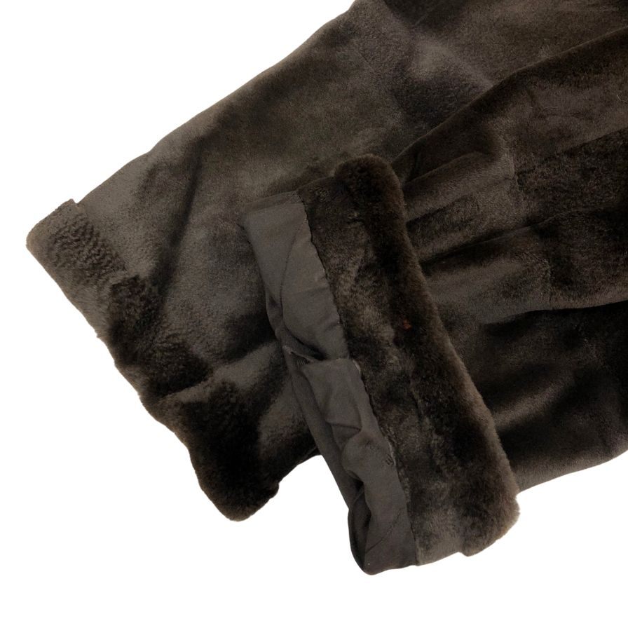 中古◆カルヴェン ハーフコート ベルベット シェアード ミンク 24025E-8M ブラウン サイズ38 レディース CARVEN PARIS 【AFF19】