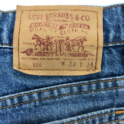 リーバイス デニム 510 90S ボタン裏501 USA製 インディゴ メンズ W33 L34 LEVI’S 【AFB36】