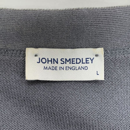 中古◆ジョンスメドレー ニットカーディガン グレー メンズ サイズL JOHN SMEDLEY 【AFB26】