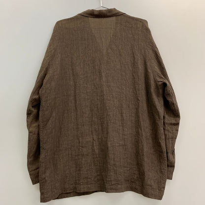 極美品◆カル ウオーターツイストリネン シャツジャケット C231F08B03 長袖 ブラウン メンズ サイズ3 Cale 【AFB45】