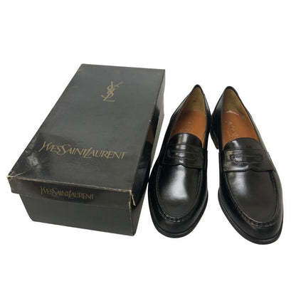 イブサンローラン レザーシューズ ローファー スリッポン マドラス社製 メンズ サイズ27cmEEE ブラック YVES SAINT LAURENT 約27.0cm【AFD6】