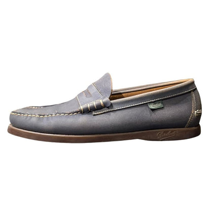 パラブーツ  ローファー コロー クラックレザー ネイビー サイズUK7.5 PARABOOT ビジネスシューズ 約26.5cm【LA】【中古】