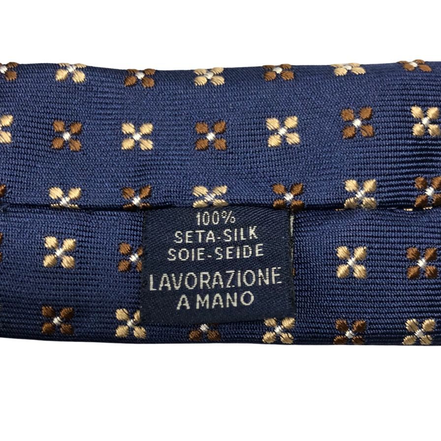 アンジェロフスコ ネクタイ 柄 シルク ネイビー メンズ Angelo Fusco【AFI18】