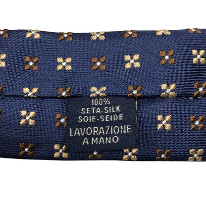 アンジェロフスコ ネクタイ 柄 シルク ネイビー メンズ Angelo Fusco【AFI18】