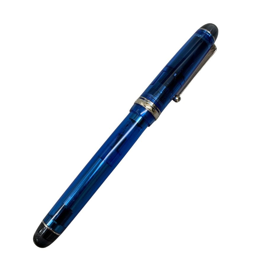 美品◆パイロット 万年筆 カスタム 74 クリアブルー ペン先14K 585 PILOT CUSTOM【AFI15】