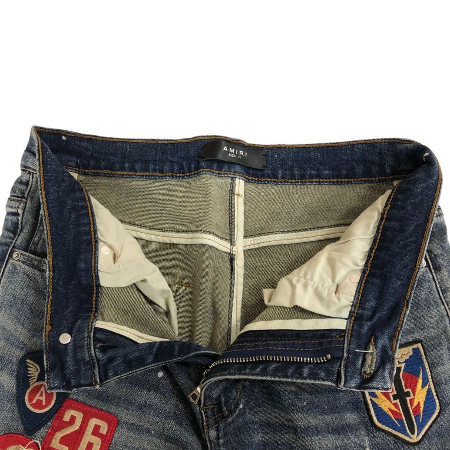 アミリ デニムパンツ ダメージ加工 ワッペン メンズ サイズ30 AMIRI 【AFB25】