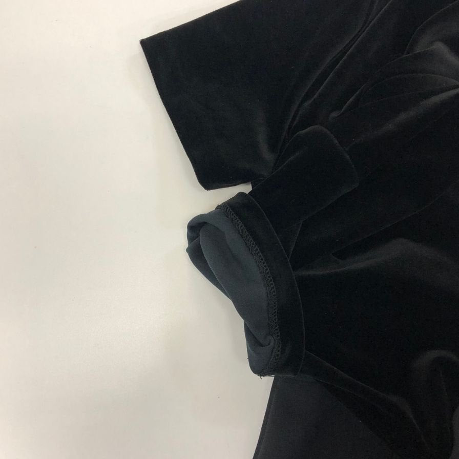 美品◆フォクシーニューヨーク ワンピース ベロア 切替 ハイネック ロング 18910 ブラック レディース サイズ42 FOXEY NEWYORK 【AFB28】