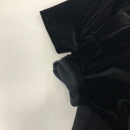 美品◆フォクシーニューヨーク ワンピース ベロア 切替 ハイネック ロング 18910 ブラック レディース サイズ42 FOXEY NEWYORK 【AFB28】