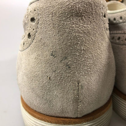 サントーニ スエード スニーカー ウィングチップ ローカット ライトグレー メンズ サイズ7.5 Santoni 約26.5cm【AFC47】