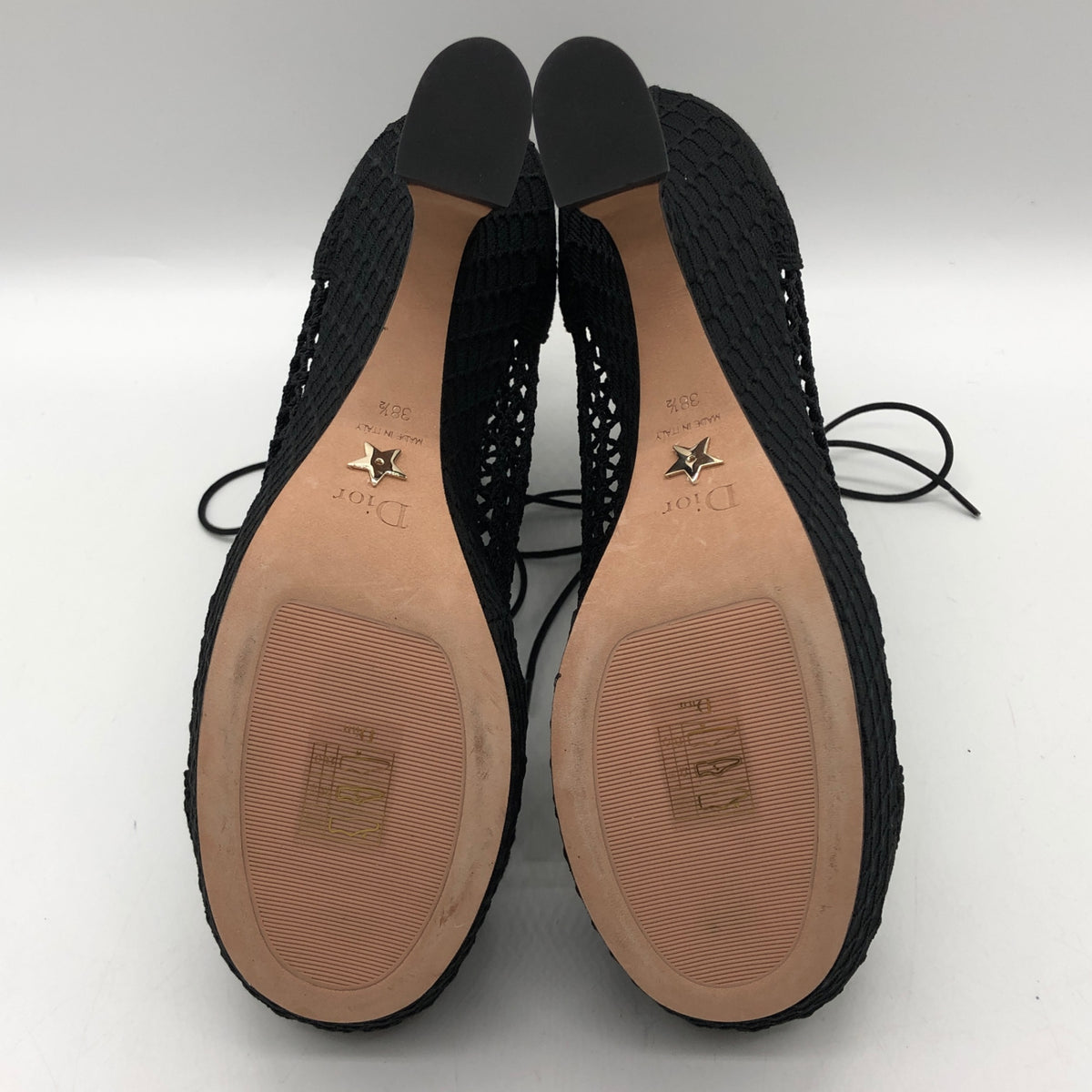 クリスチャン ディオール エンブロイダリー メッシュ ブーティ 2023 レディース サイズ38.5 ブラック Christian Dior 約25.5cm【AFC6】