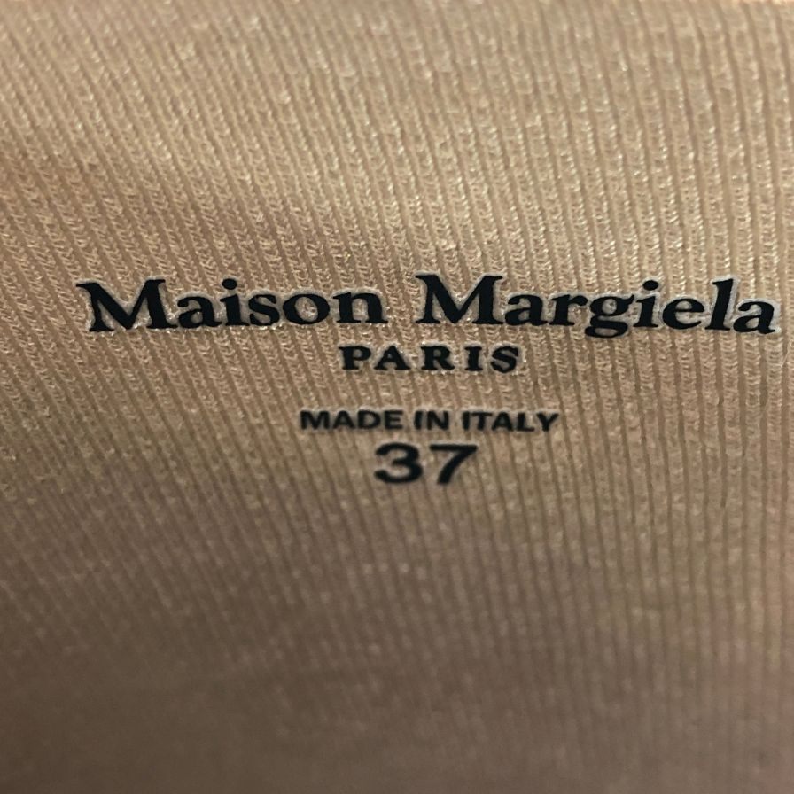 メゾンマルジェラ 足袋レインブーツ ベージュ レディース サイズ37 S58WW0159 MAISON MARGIELA TABI RAIN BOOT 約23.5cm【AFE13】