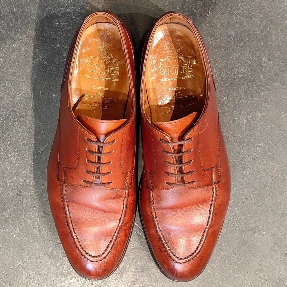クロケット&ジョーンズ レザーシューズ オンスロー ブラウン メンズ サイズUK7E CROCKETT&JONES ONSLOW ビジネスシューズ 約25.5cm【LA】【中古】