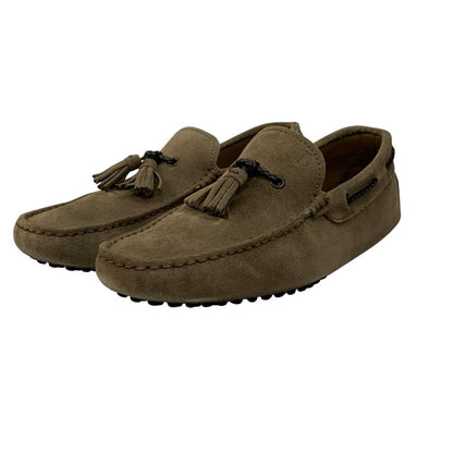 トッズ ドライビングシューズ タッセル スエード メンズ グレー サイズ6.5 TOD‘S 約25.5cm【AFD7】