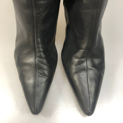 アンクライン ロング ブーツ レザー レディースサイズ 9   ブラック ANNE KLEIN 約26.0cm【AFD9-2】