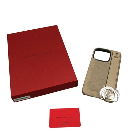ボナベンチュラ iphoneケース 16PRO対応 リング付き グレージュ シルバー金具【AFI28】【中古】