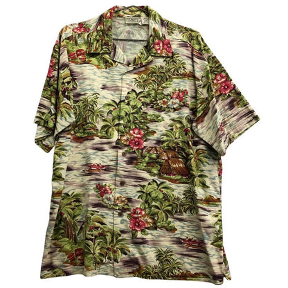 極美品◆エルエルビーン アロハシャツ 総柄 メンズ サイズM  L.L.Bean 【AFB15】