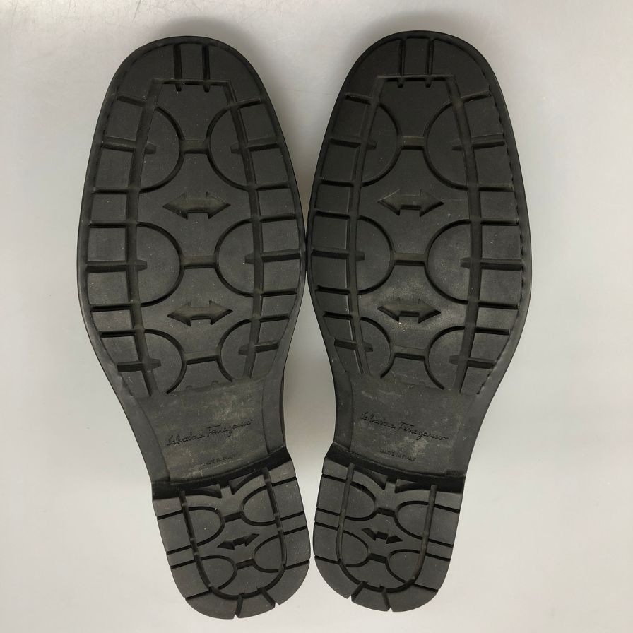 サルヴァトーレ フェラガモ レザーローファー ガンチーニ ブラック シルバー金具 サイズ5.5 レディース Salvatore Ferragamo 約24.5cm【AFC30】