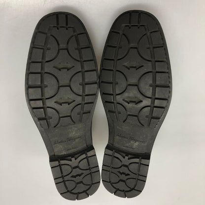 サルヴァトーレ フェラガモ レザーローファー ガンチーニ ブラック シルバー金具 サイズ5.5 レディース Salvatore Ferragamo 約24.5cm【AFC30】