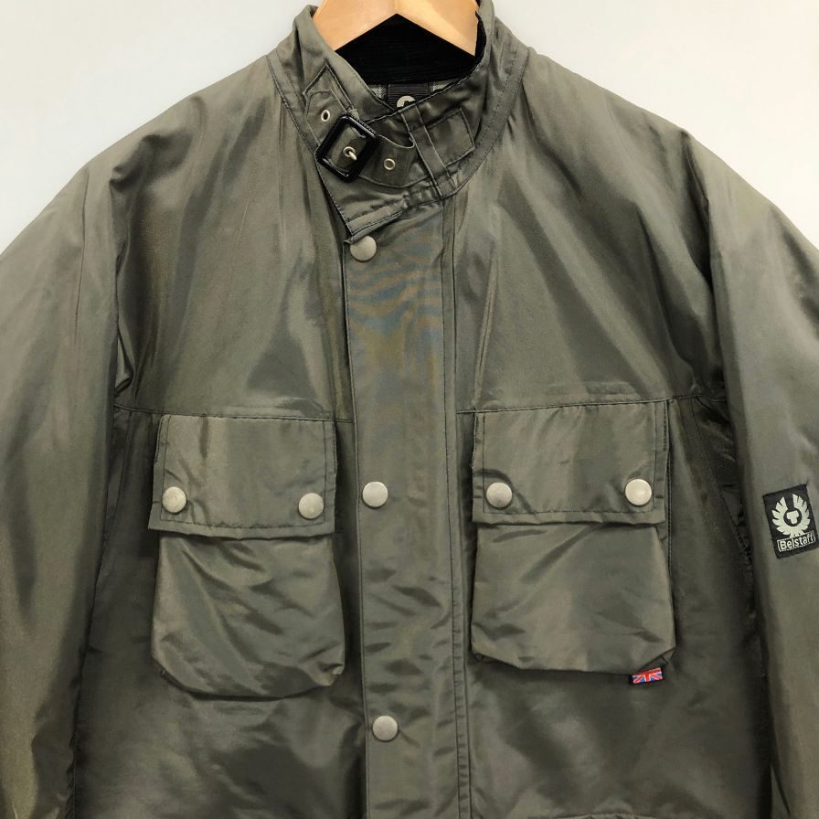 極美品◆ベルスタッフ ジャケット ナイロン ベルト付き  カーキ メンズ サイズ40 BELSTAFF 【AFA18】