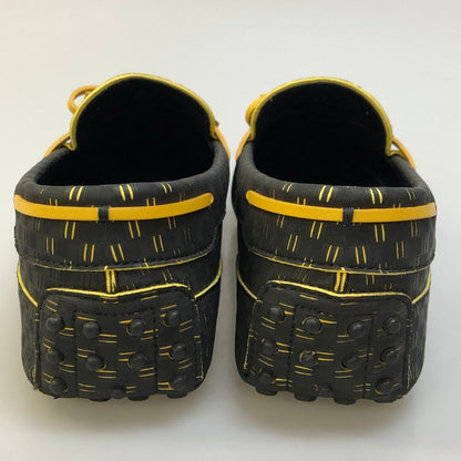 トッズ フェラーリ ドライビングシューズ スリッポン ゴンミーニ 総柄 ブラック サイズUK8 TOD`S Ferrari 約27.0cm【AFD15】