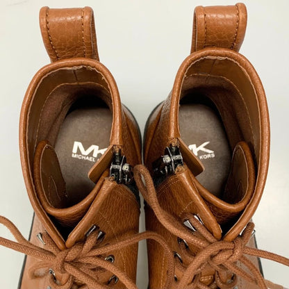 マイケルコース サイドジップ ワークブーツ HY20H ブラウン サイズ9 メンズ レースアップ MICHAEL KORS 約27.0cm【AFC41】