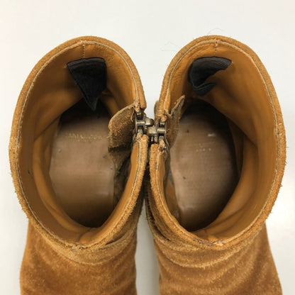 サンローラン ハーネスブーツ ワイアット スエード メンズ ブラウン サイズ43 saint laurent paris 約27.5cm【AFC45】