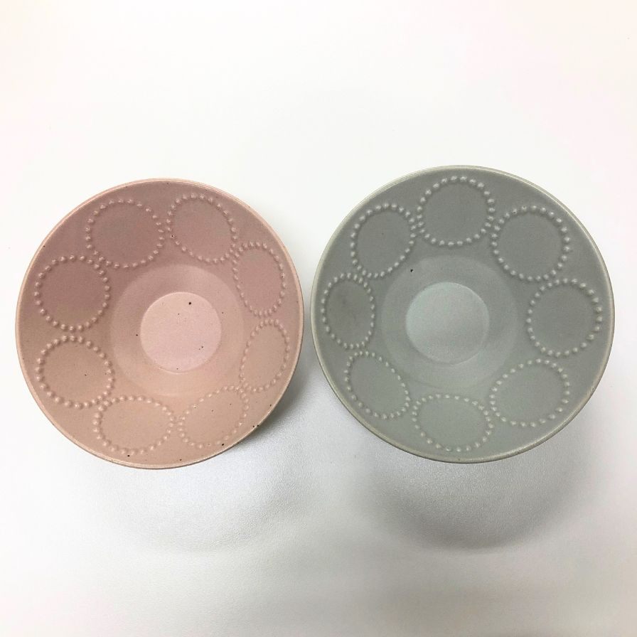 ミナペルホネン ボウル タンバリン 2点セット ピンク グレー 陶器 mina perhonen【AFI28】【中古】