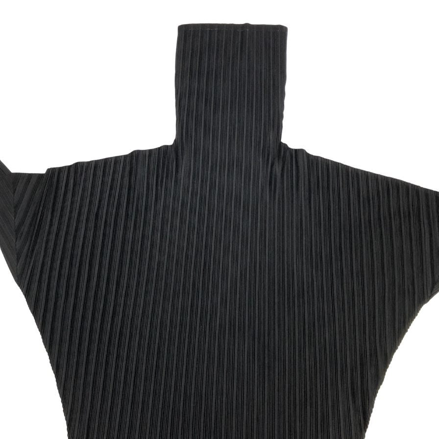 美品◆プリーツプリーズ カットソー PP43-FT362 ハイネック ポリエステル レディース ブラック サイズ3 PLEATS PLEASE 【AFB5】