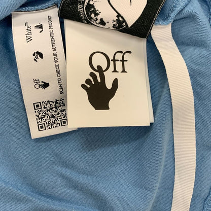 極美品◆オフホワイト グラフィック ロゴTシャツ 23SS OWAA089S23JER017 メンズ サイズL ブルー  OFF-WHITE 【AFB19】