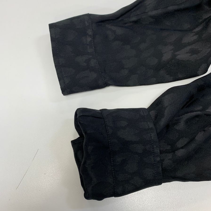 美品◆グッチ 長袖シャツ レオパード シルク ブラック サイズ40 レディース 309580 GUCCI 【AFB18】