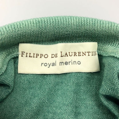 中古◆フィリッポ デ ローレンティス セーター ロイヤルメリノ ウール ニット メンズ サイズ46 グリーン  FILIPPO DE LAURENTIIS 【AFB13】