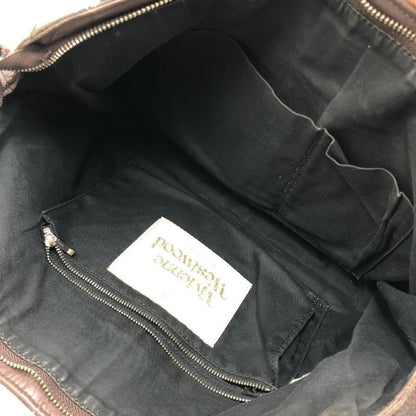 ヴィヴィアンウエストウッド パンチングオーブ レザー トートバッグ ユニセックス ブラウン  Vivienne Westwood【AFE5】