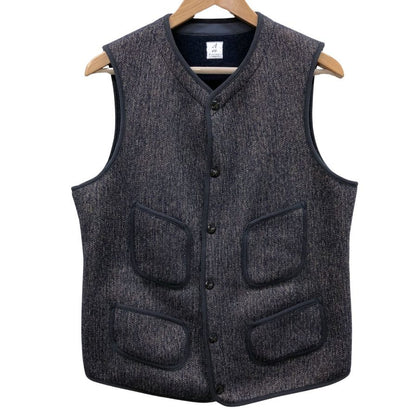 極美品◆アナトミカ ビーチクロスベスト ウール65% コットン35% ブラウン サイズ44 メンズ ANATOMICA 【AFB44】