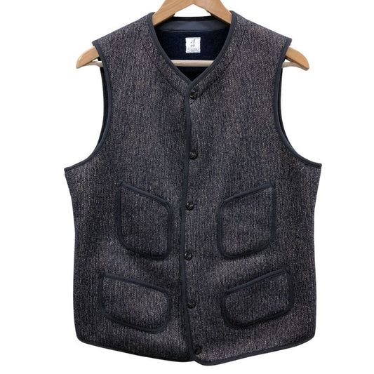 極美品◆アナトミカ ビーチクロスベスト ウール65% コットン35% ブラウン サイズ44 メンズ ANATOMICA 【AFB44】