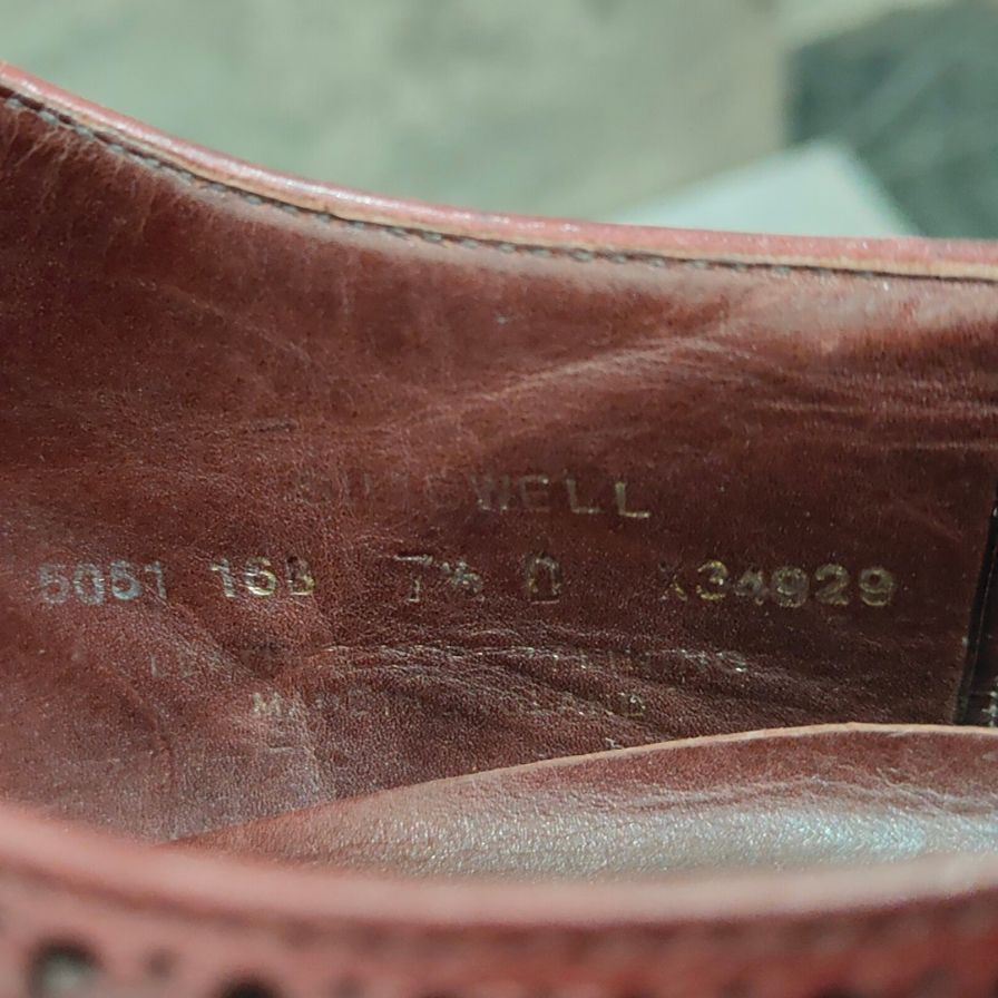 クロケット＆ジョーンズ シャドウェル プレーントゥ Ｖフロント バーガンディ サイズUK7.5D メンズ CROCKETT&JONES ビジネスシューズ 約26.0cm【LA】【中古】