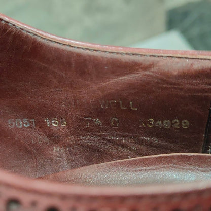 クロケット＆ジョーンズ シャドウェル プレーントゥ Ｖフロント バーガンディ サイズUK7.5D メンズ CROCKETT&JONES ビジネスシューズ 約26.0cm【LA】【中古】