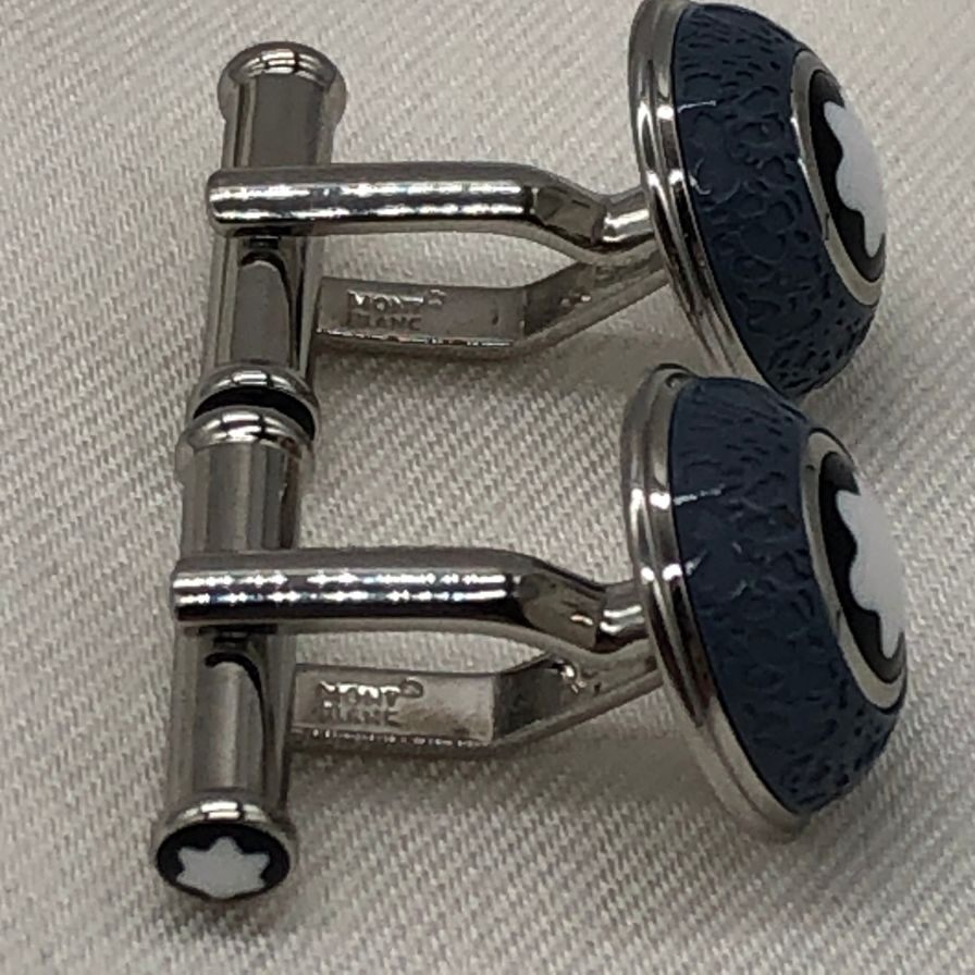 モンブラン カフリンクス 作家シリーズ ヨハン ヴォルフガング フォン ゲーテ シルバー×ブルー MB134674 Montblanc【AFI10】【中古】