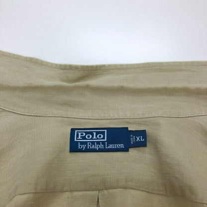美品◆ポロ ラルフローレン ヴィンテージ開襟シャツ ベージュ メンズ サイズXL POLO RALPH LAUREN 【AFB45】