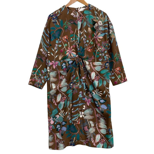 極美品◆エス エッセンシャルズ ワンピース 長袖 総柄 サイズ36 S.ESSENTIALS 【AFB13】
