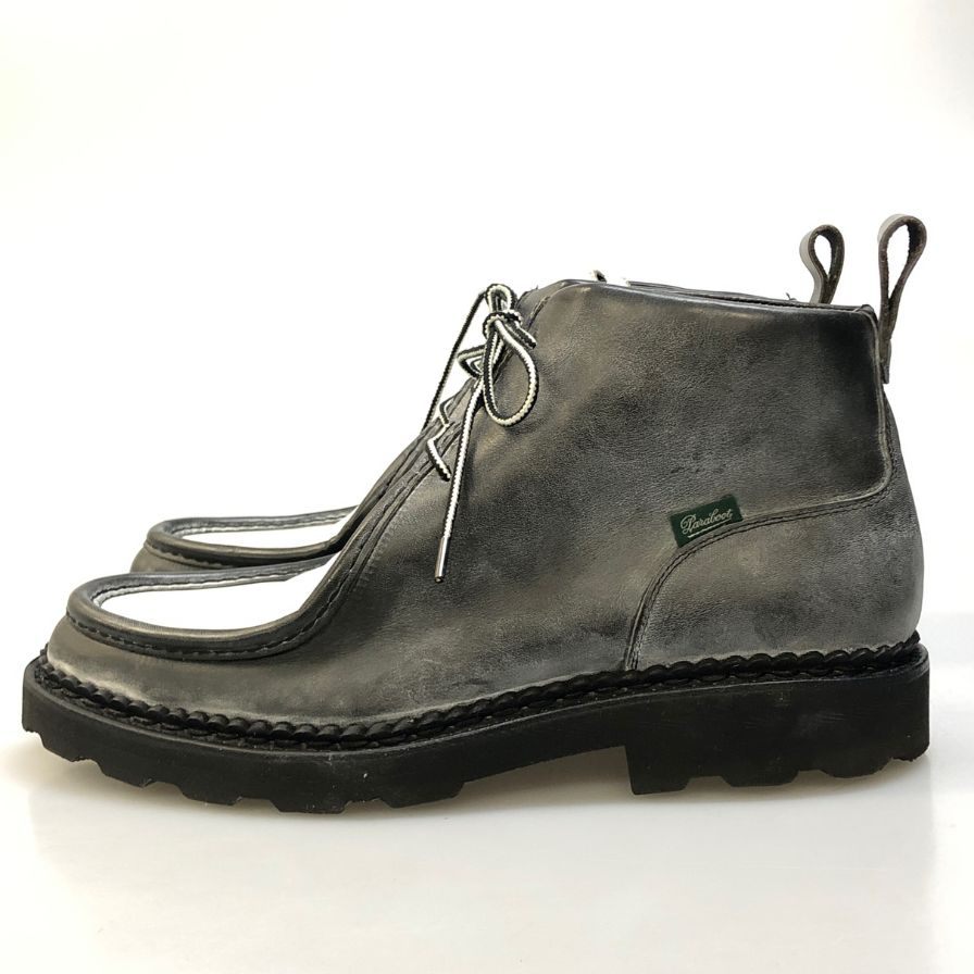 パラブーツ サカイ チロリアンブーツ ブライドルレザー コンビ グレー ホワイト メンズ サイズ8F PARABOOTS Sacai ブーツ 約26.5cm【LA】【中古】