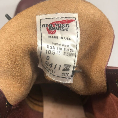 レッドウィング レザーシューズ ベックマンブーツ レースアップ 9411 メンズ ブラックチェリー サイズ US10.5D RED WING 約28.5cm【AFC31】