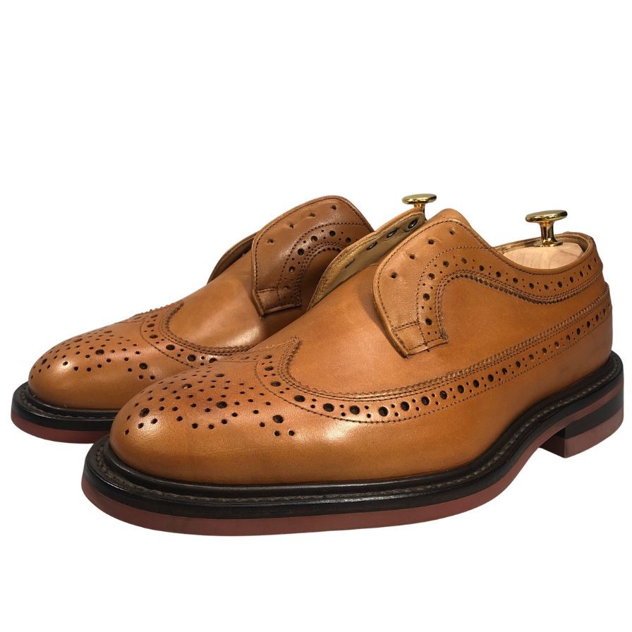 トリッカーズ レザーシューズ リチャード ウィングチップ ブラウン系 G5164 メンズ サイズ7.5 Tricker`s RICHARD ビジネスシューズ 約25.5cm【LA】【中古】