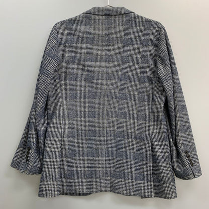 美品◆マッキントッシュ ロンドン コットン混合 テイラードジャケット ラニフィーチョ ローマ生地 メンズ サイズ 36 チェック ブルー系 MACKINTOSH LONDON 【AFA18】