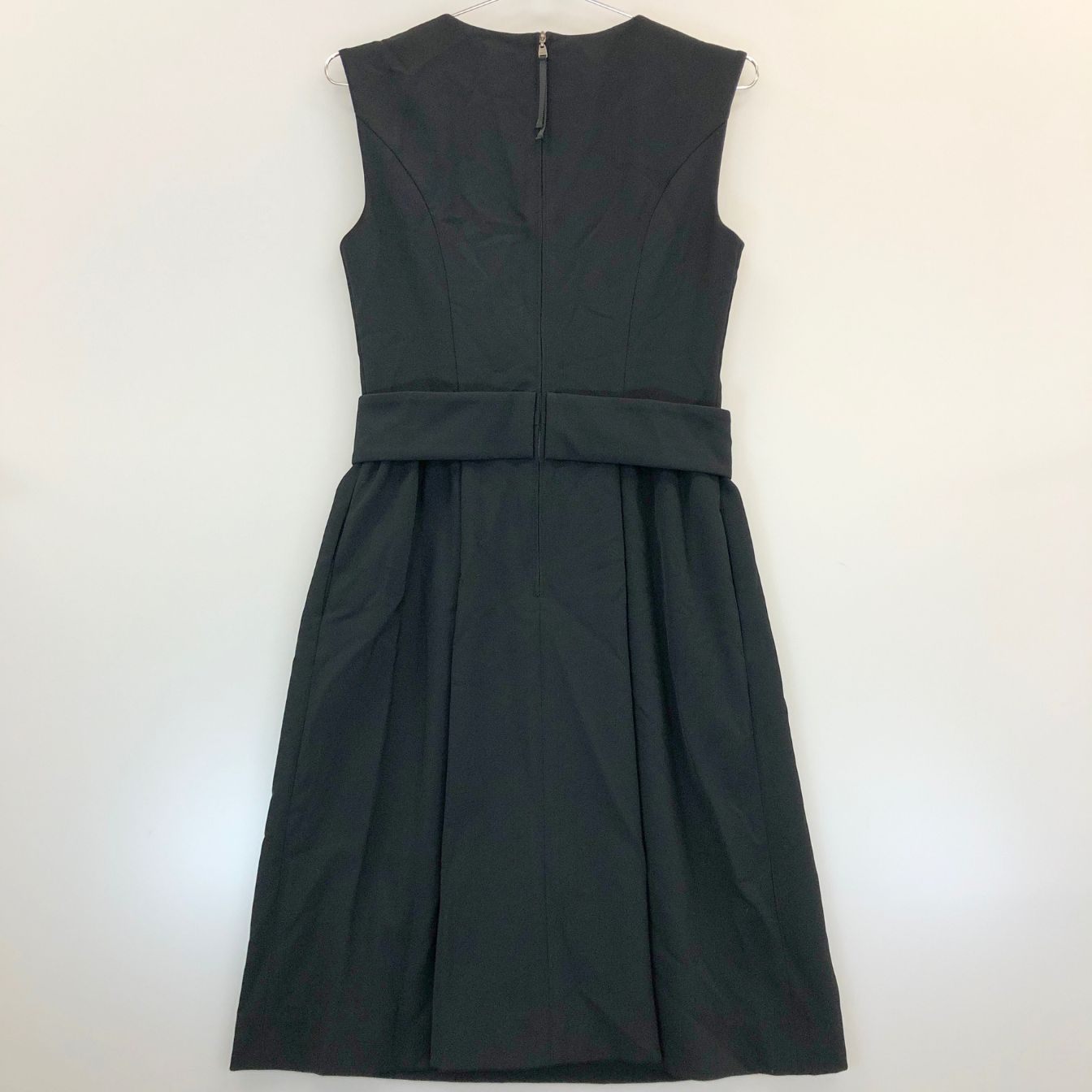 美品◆フォクシーニューヨーク ワンピース タンクフラワー ノースリーブ 29380 ブラック レディース サイズ40 FOXEY NEW YORK 【AFB14】