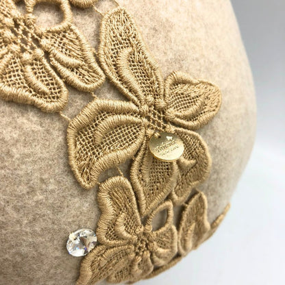 アシーナニューヨーク レディース ベレー帽 刺繍 ラインストーン アマンダ ベージュ Athena New York