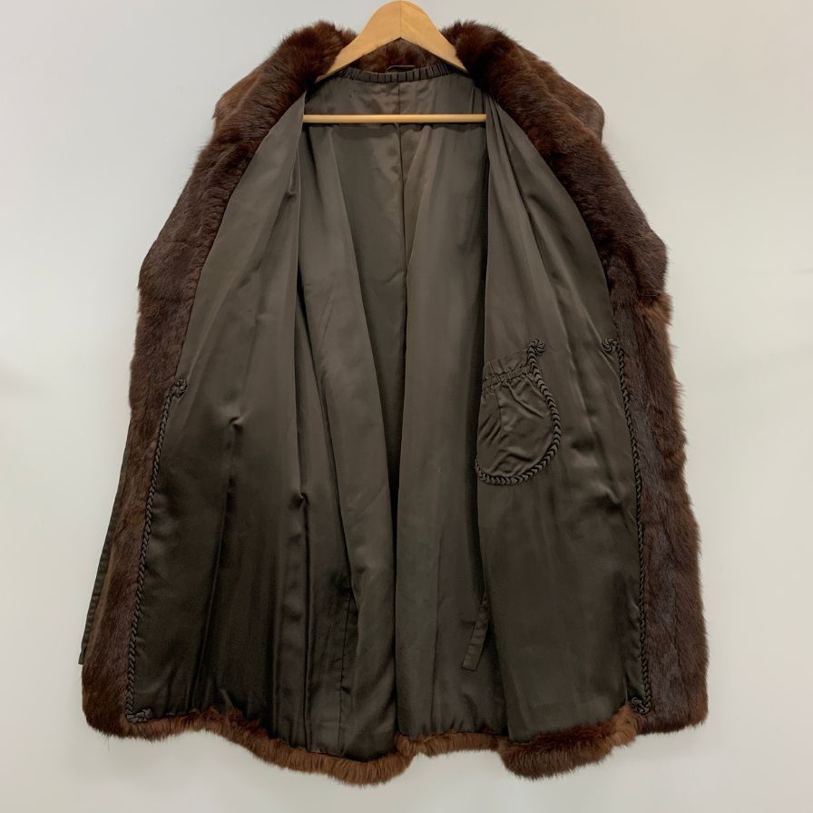 極美品◆ノーブランド ロングコート ミンク ブラウン サイズ不明 レディース 【AFF22】