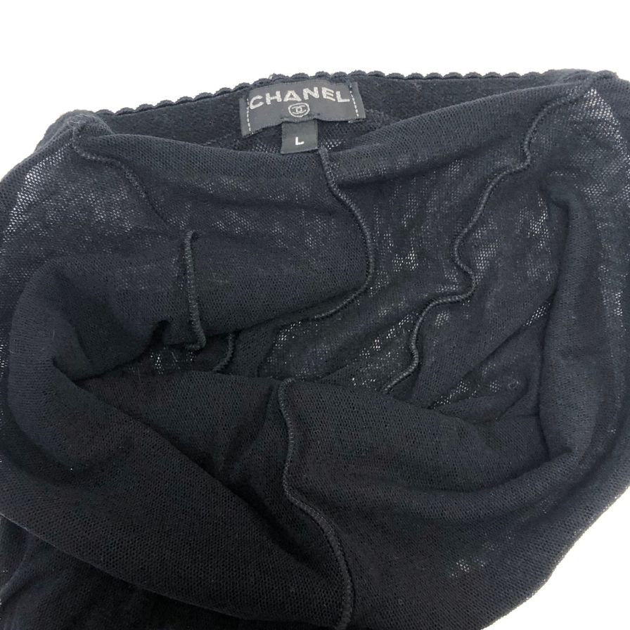 シャネル タイツ メッシュ ココマーク ブラック サイズ L CHANEL