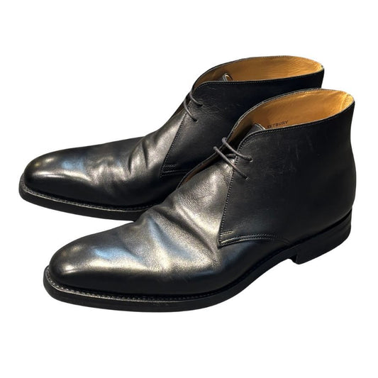 クロケット&ジョーンズ レザーブーツ チャッカ テットベリー ブラック サイズUK9E CROCKETT&JONES ブーツ 約27.5cm【LA】【中古】