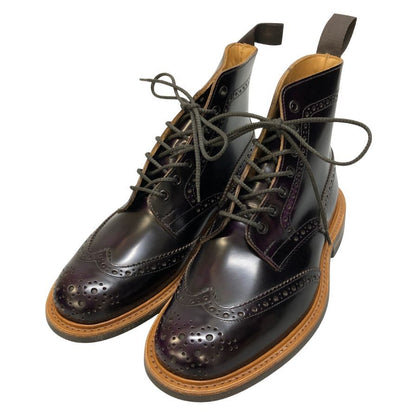 トリッカーズ ストウ ウィングチップ メンズ サイズ 7ハーフ パープル Tricker’ｓ ブーツ 約26.0cm【LA】【中古】